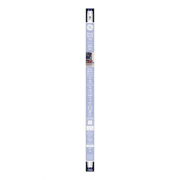 Current GE T8 Cool White 24 in. G13 (Medium Bi-Pin) T8 LED Linear Tube 20 Watt Equivalence 1 pk 37151 - main